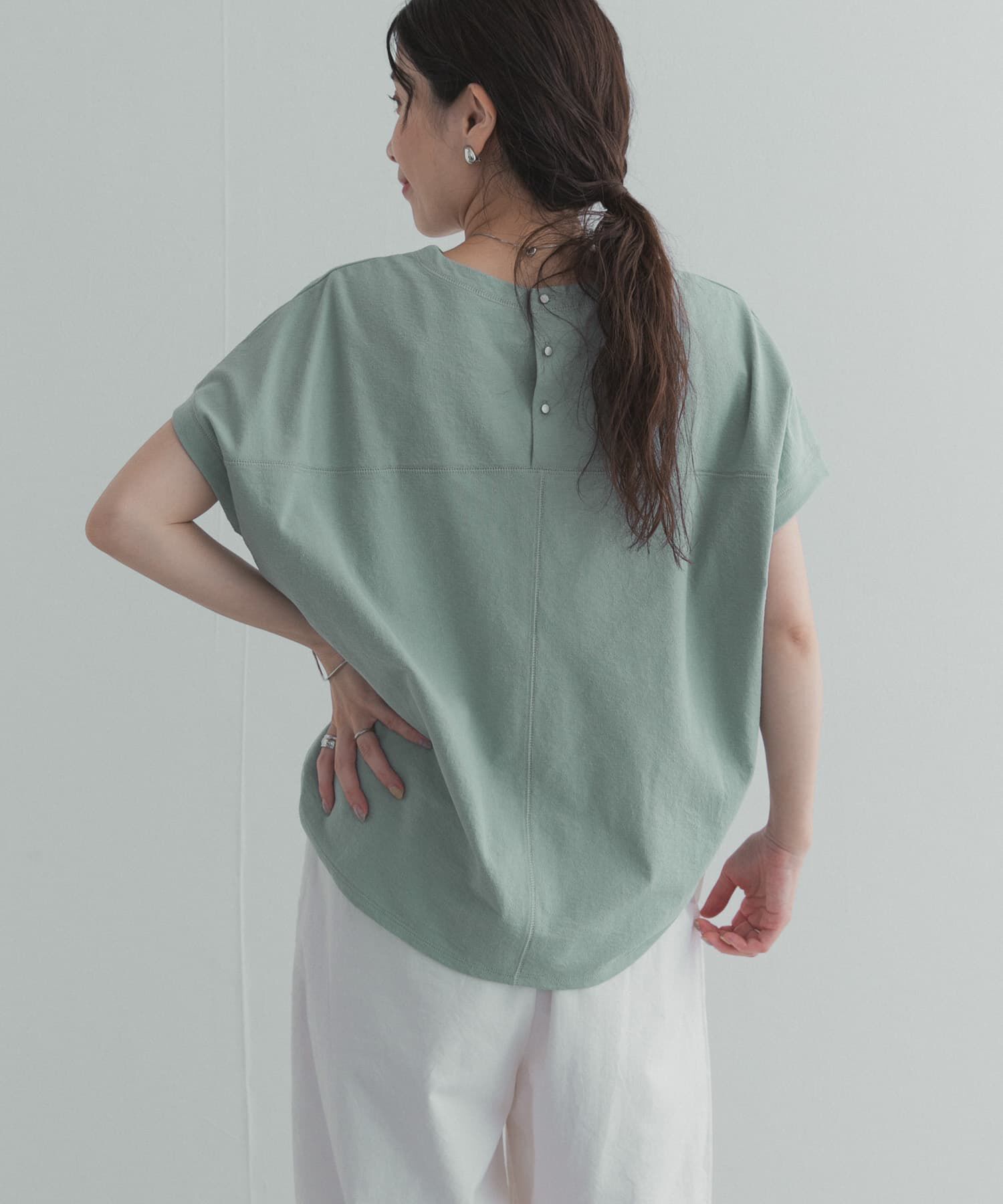 URBAN RESEARCH DOORS「リネンタッチBACKボタンプルオーバー」|Tシャツ・カットソー|