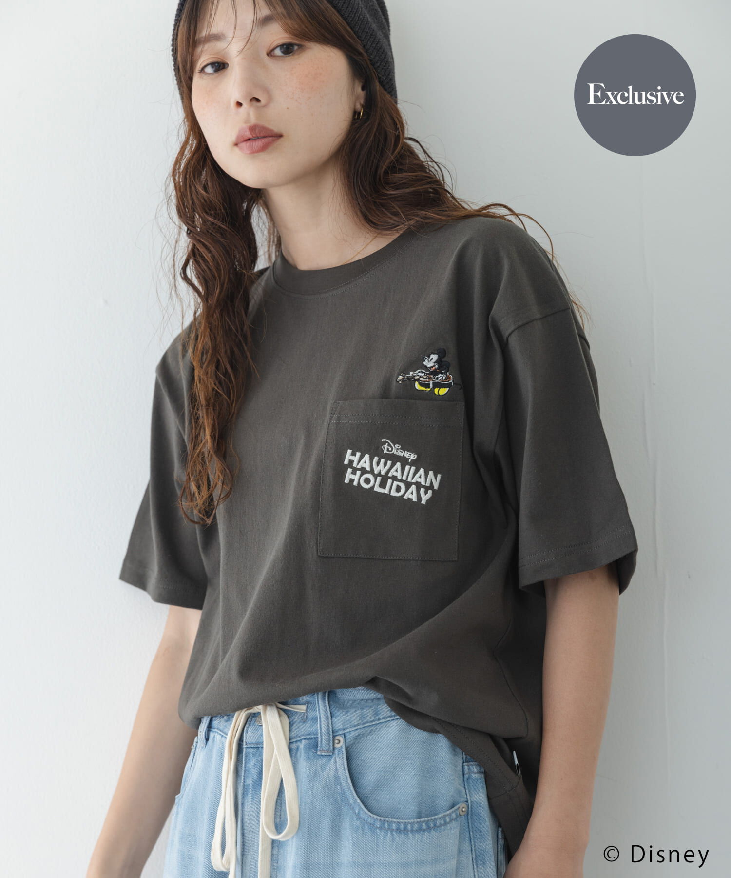 Sonny Label 「別注/DISNEY/ポケット付きTシャツ」|Tシャツ・カットソー|チャコールグレー