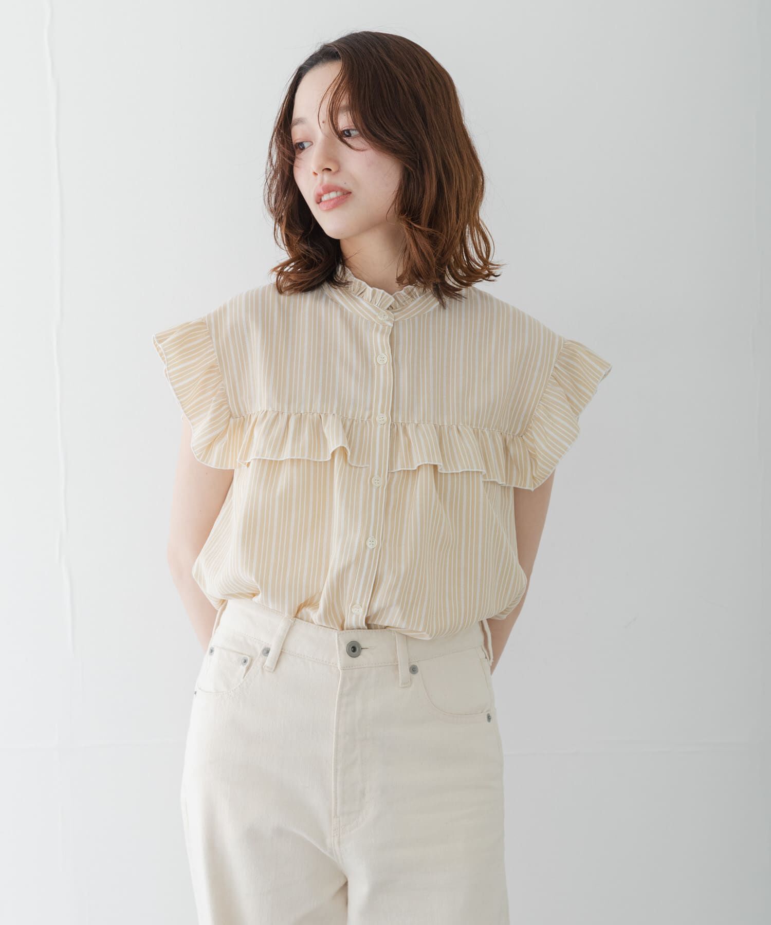 Sonny Label 「スタンドカラーフリルシャツブラウス」|シャツ・ブラウス|