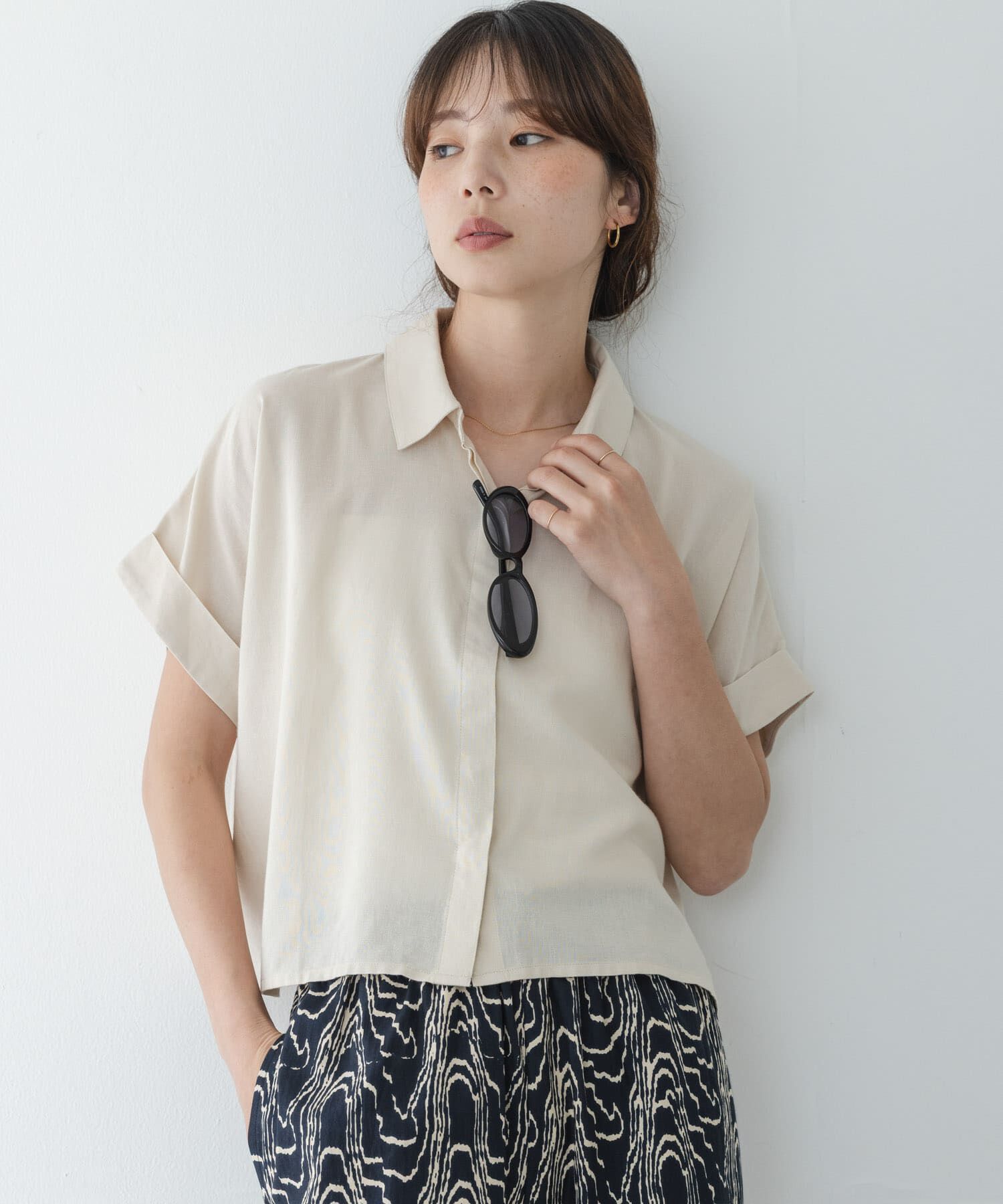 Sonny Label 「リネン混クロップドドルマンシャツ」|シャツ・ブラウス|