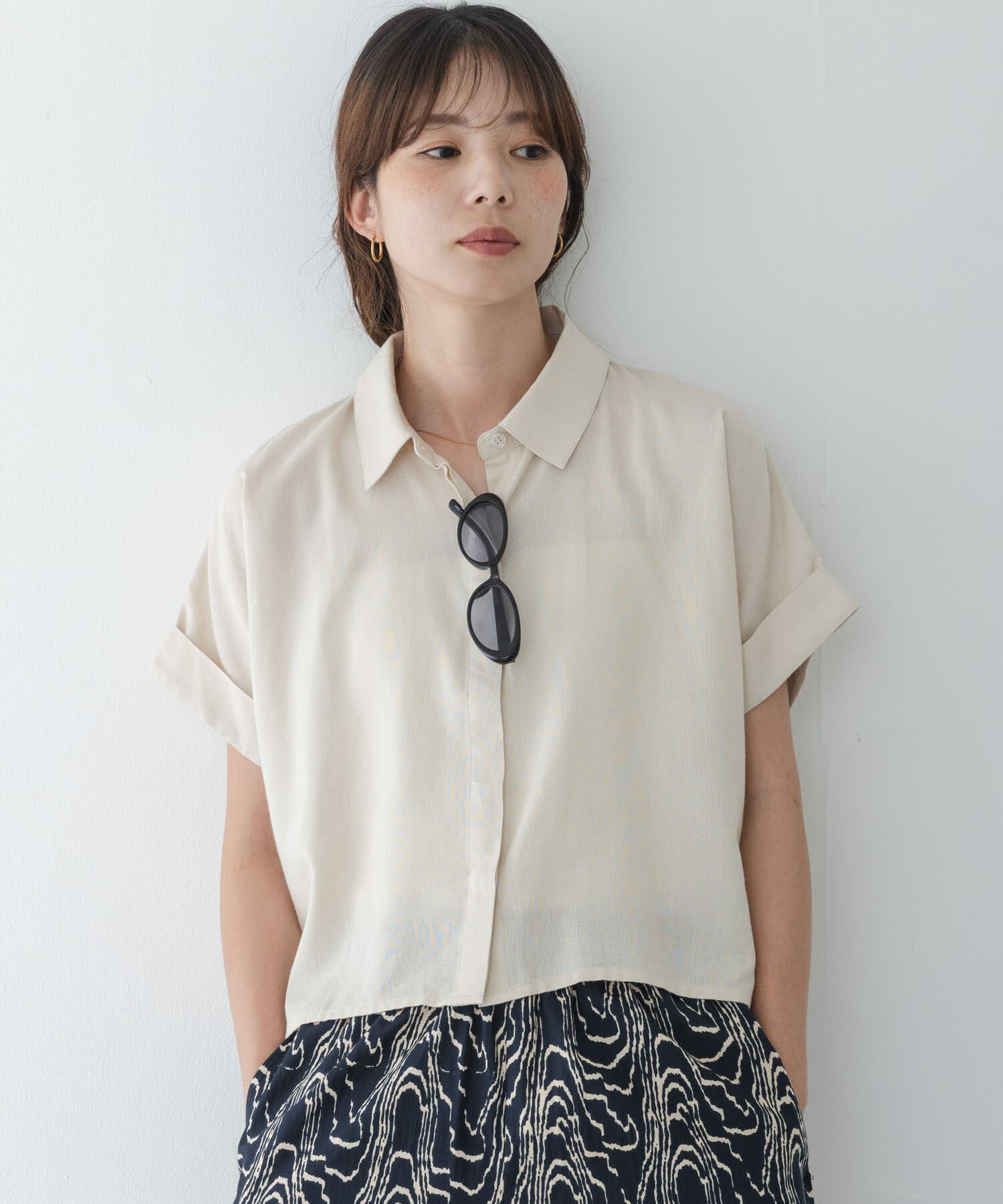 Sonny Label 「リネン混クロップドドルマンシャツ」|シャツ・ブラウス|