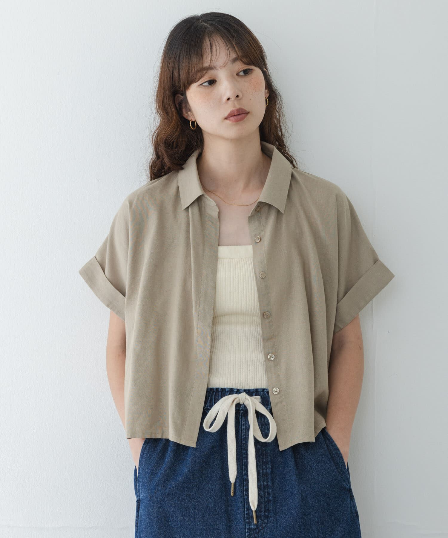 Sonny Label 「リネン混クロップドドルマンシャツ」|シャツ・ブラウス|