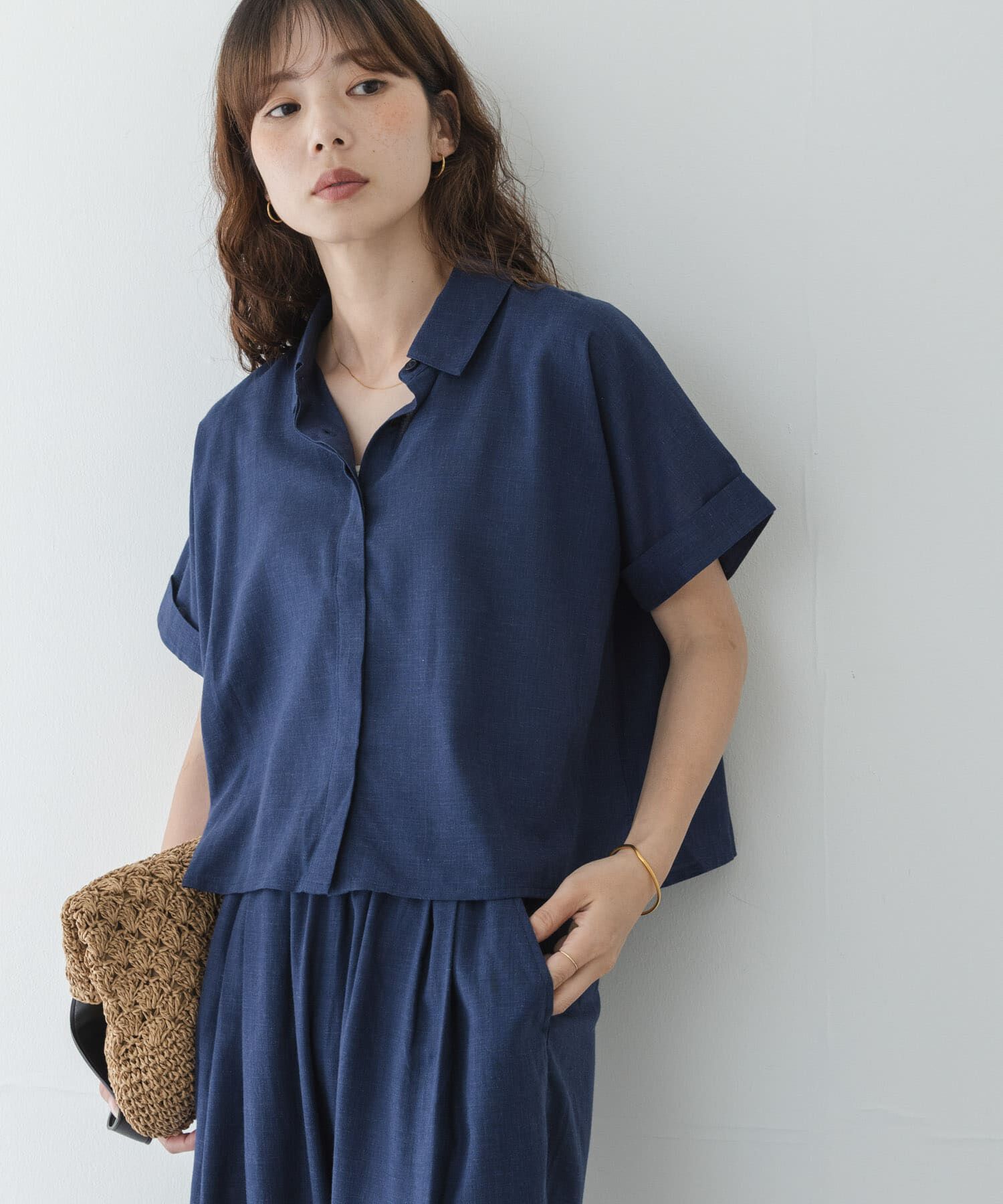 Sonny Label 「リネン混クロップドドルマンシャツ」|シャツ・ブラウス|