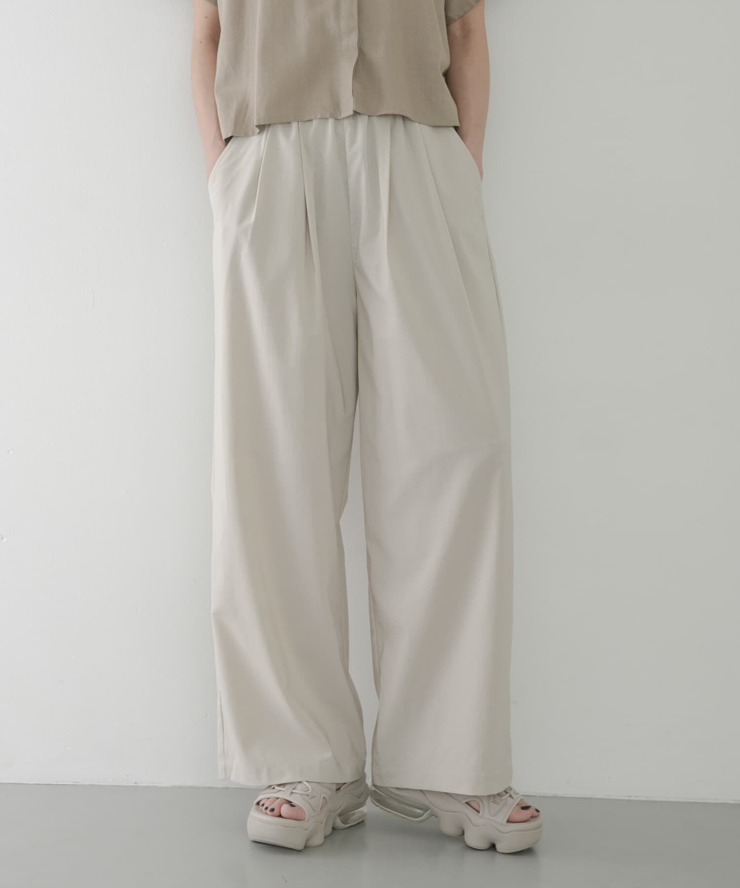 Sonny Label 「機能素材イージーワイドパンツ」|その他|アイボリー