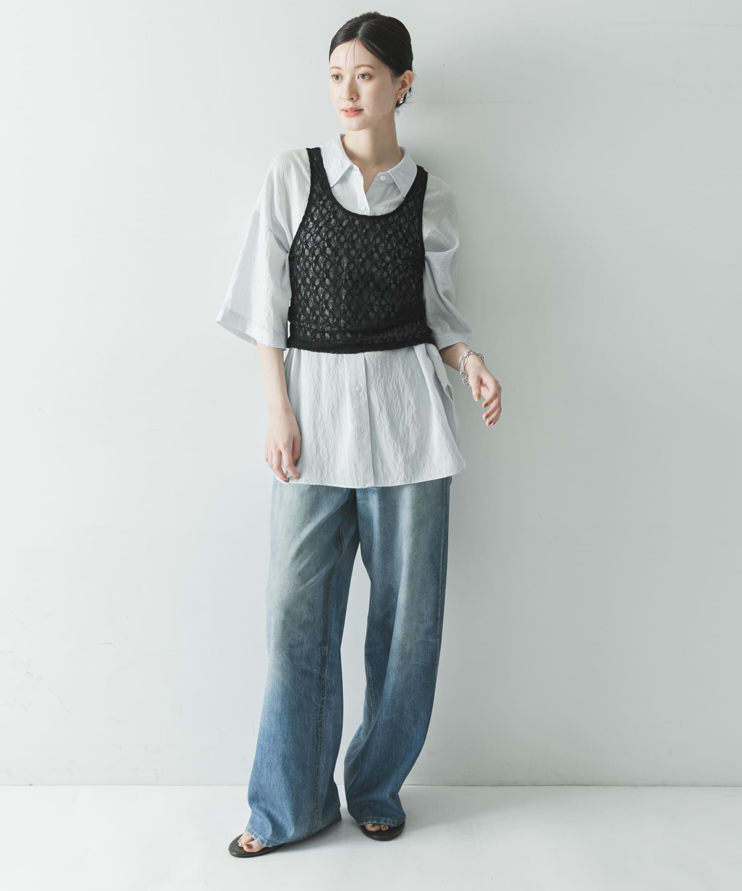URBAN RESEARCH「ストレッチレース2WAYタンクトップ」|タンクトップ|