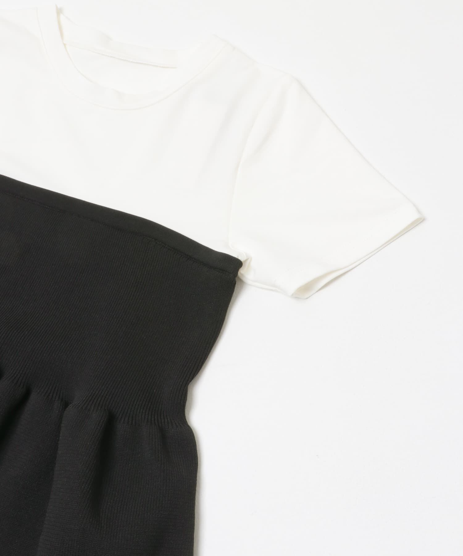 SENSE OF PLACE by URBAN RESEARCH「異素材コンビ半袖ペプラムプルオーバー」|Tシャツ・カットソー|