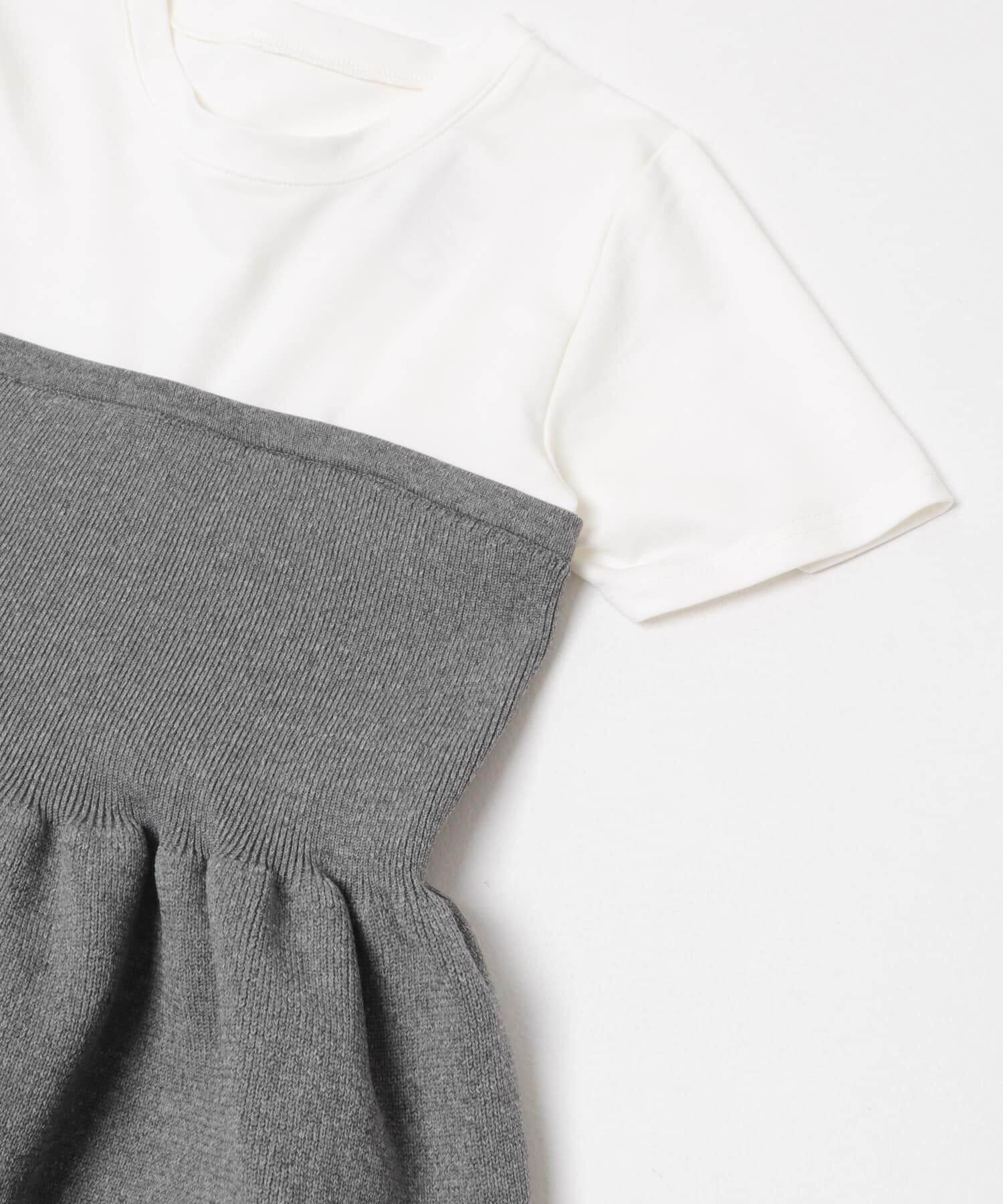 SENSE OF PLACE by URBAN RESEARCH「異素材コンビ半袖ペプラムプルオーバー」|Tシャツ・カットソー|