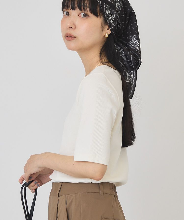 AMERICAN HOLIC「【接触冷感・UVカット】スクエアネック5分袖プルオーバー」|Tシャツ・カットソー|