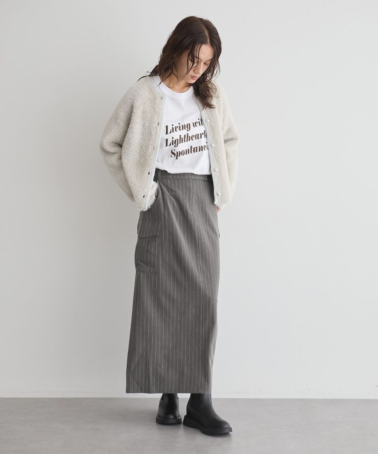 GARAGE OF GOOD CLOTHING「ストライプIラインカーゴスカート」|タイト|