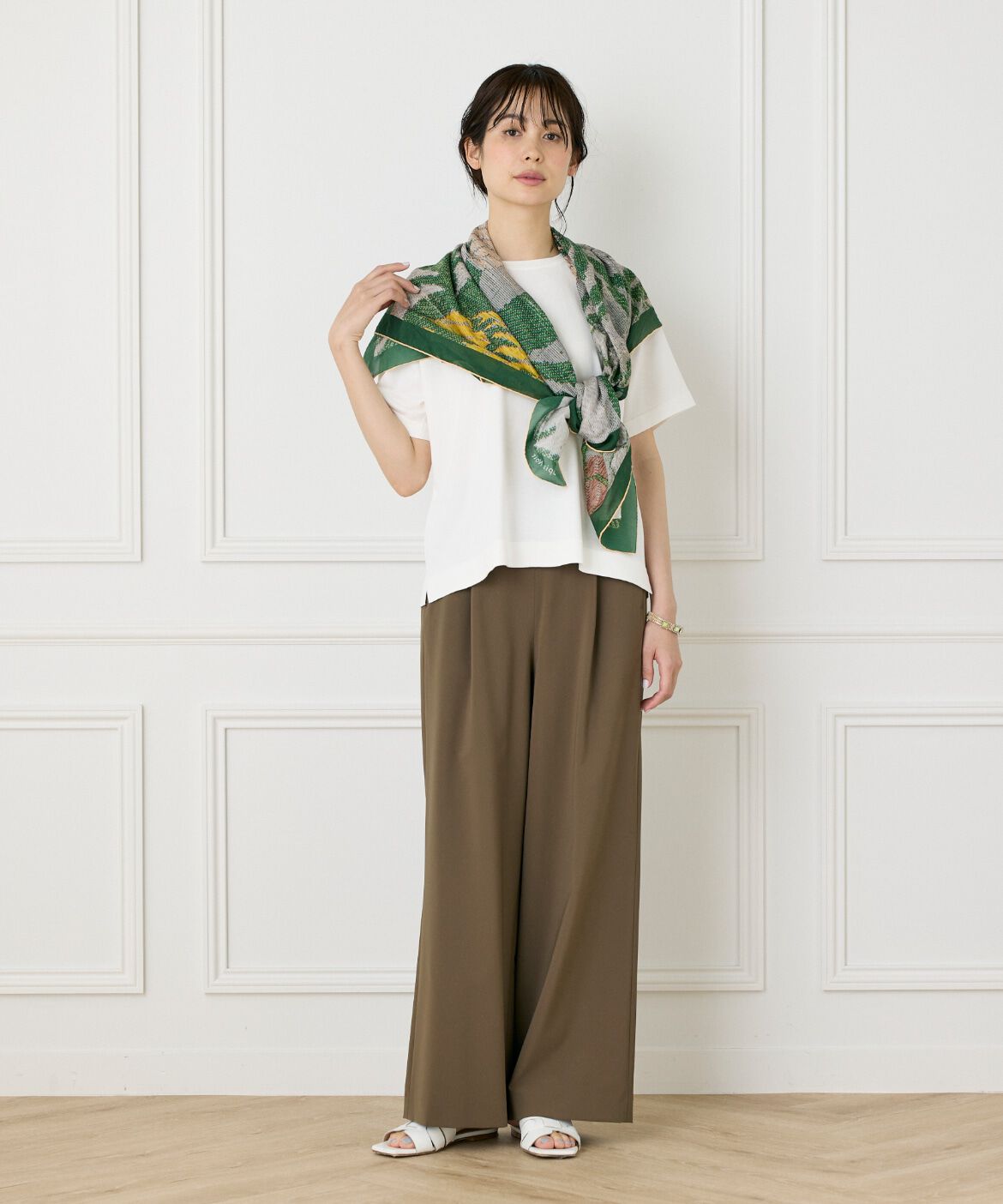 INED「《大きいサイズ》《WEB限定》Tシャツ風プルオーバーサマーニット」|ニット・セーター|