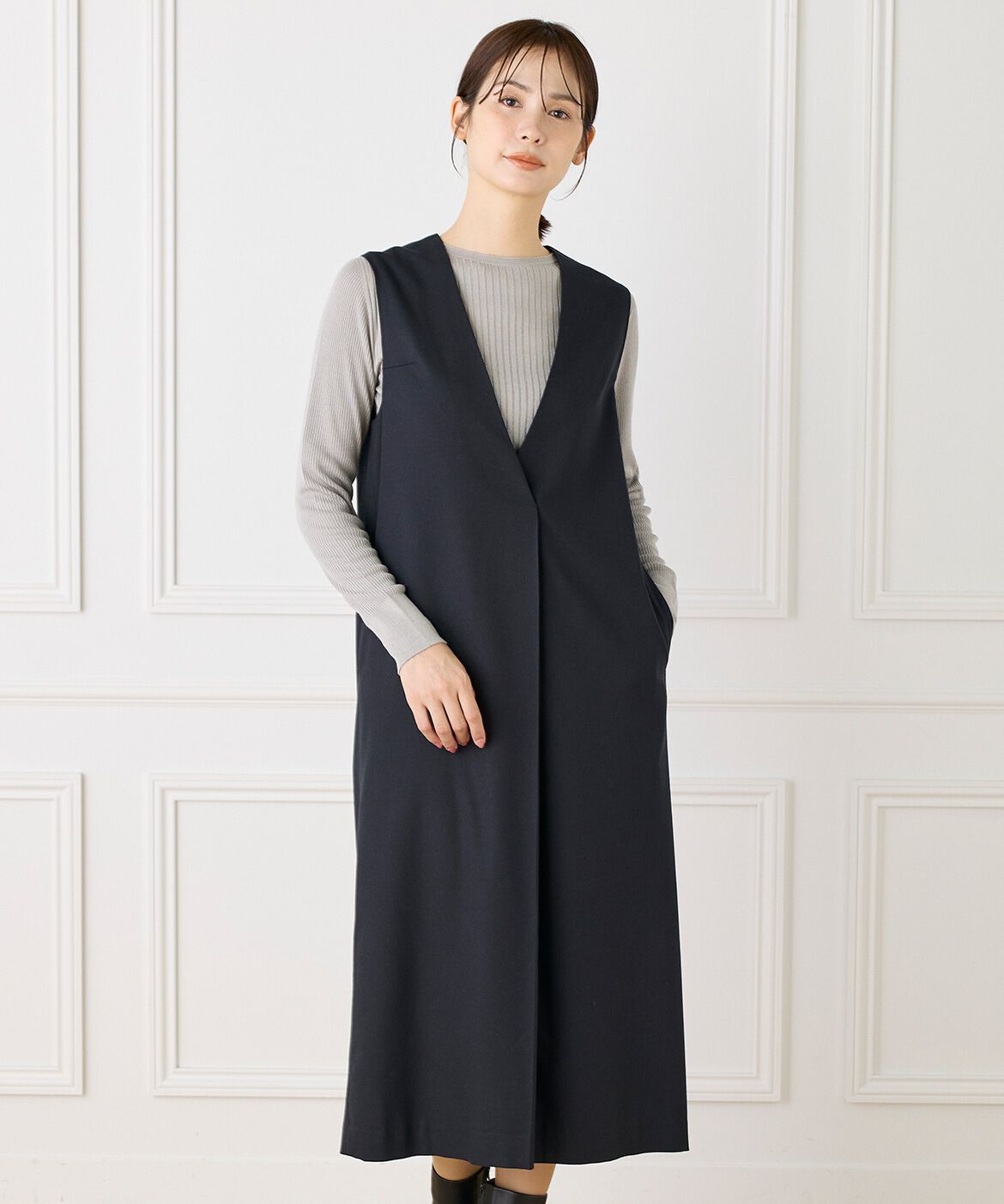 INED「《大きいサイズ》コクーンワンピース」|ワンピース|