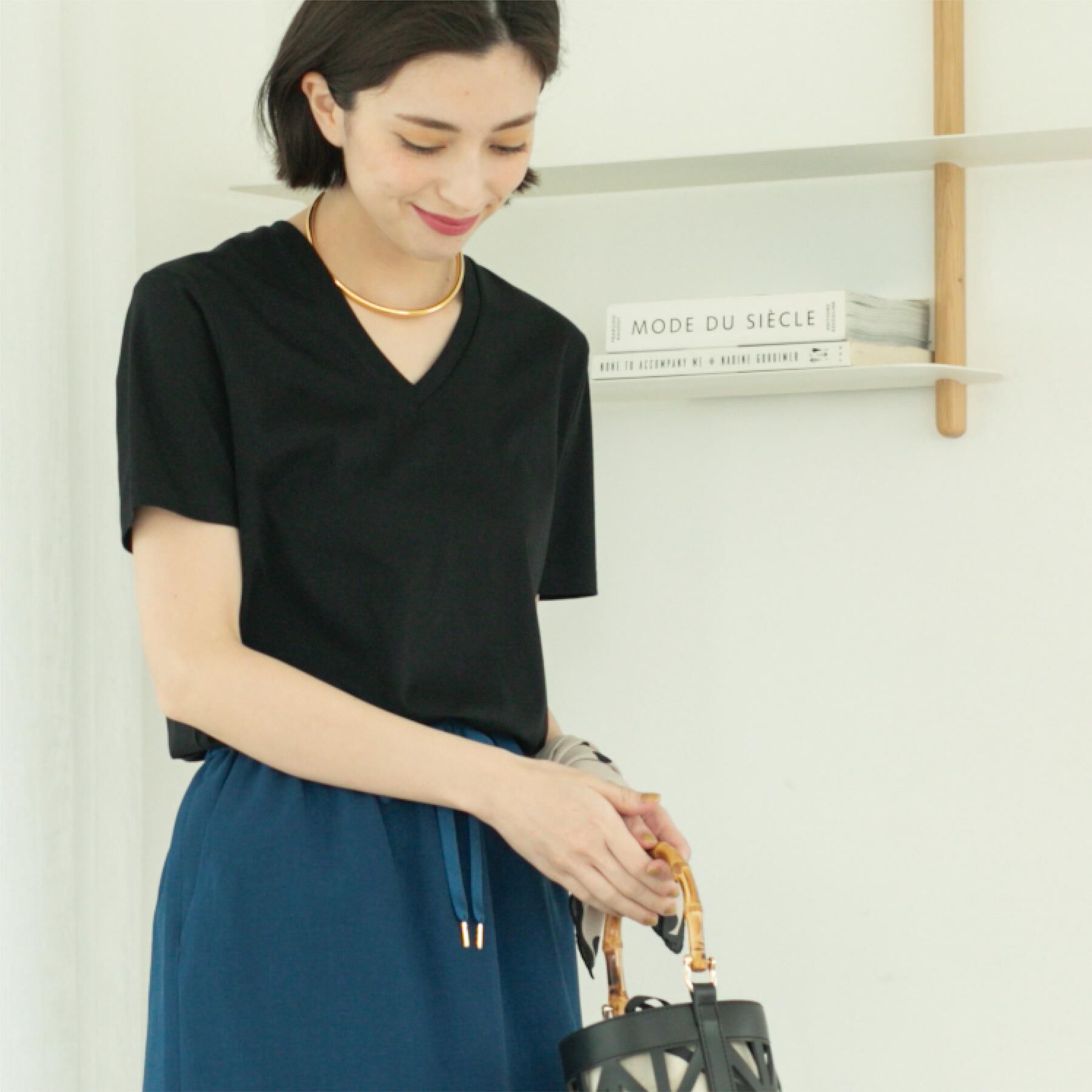 OPAQUE.CLIP「《5色展開／SS-LLサイズ》VネックベーシックTシャツ【接触冷感／洗濯機洗い可】」|Tシャツ・カットソー|