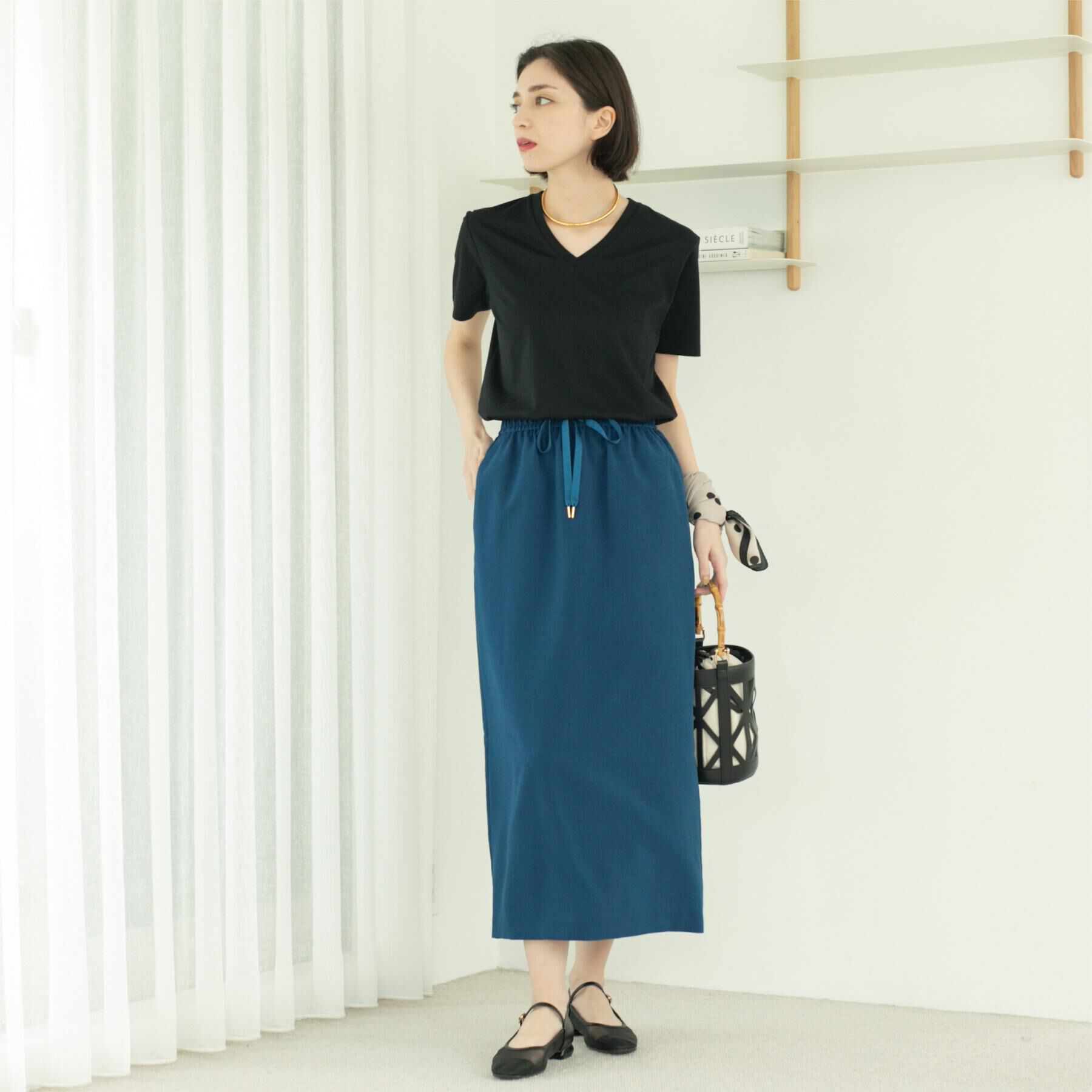 OPAQUE.CLIP「《5色展開／SS-LLサイズ》VネックベーシックTシャツ【接触冷感／洗濯機洗い可】」|Tシャツ・カットソー|