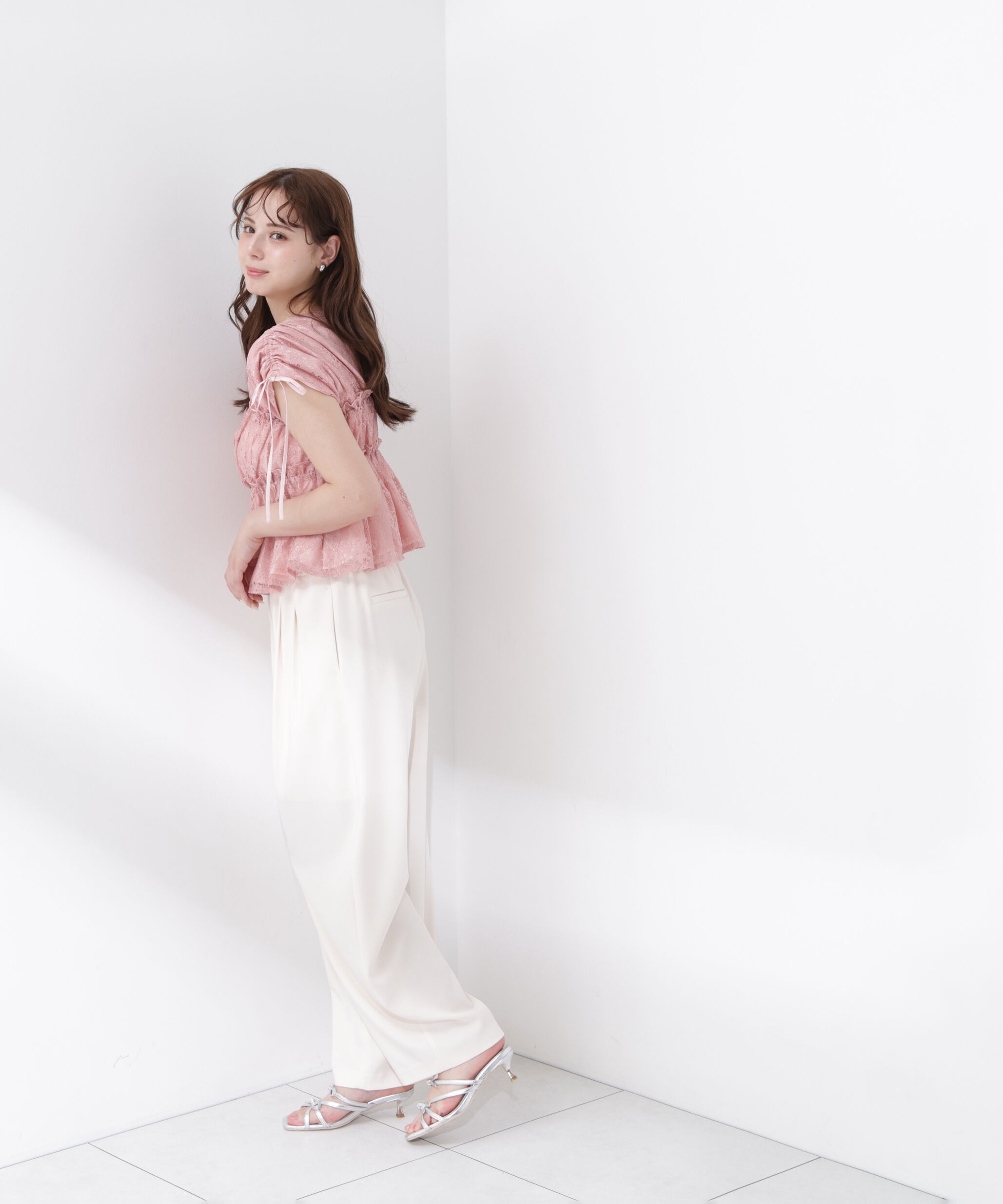 PROPORTION BODY DRESSING「レースギャザーブラウス」|シャツ・ブラウス|