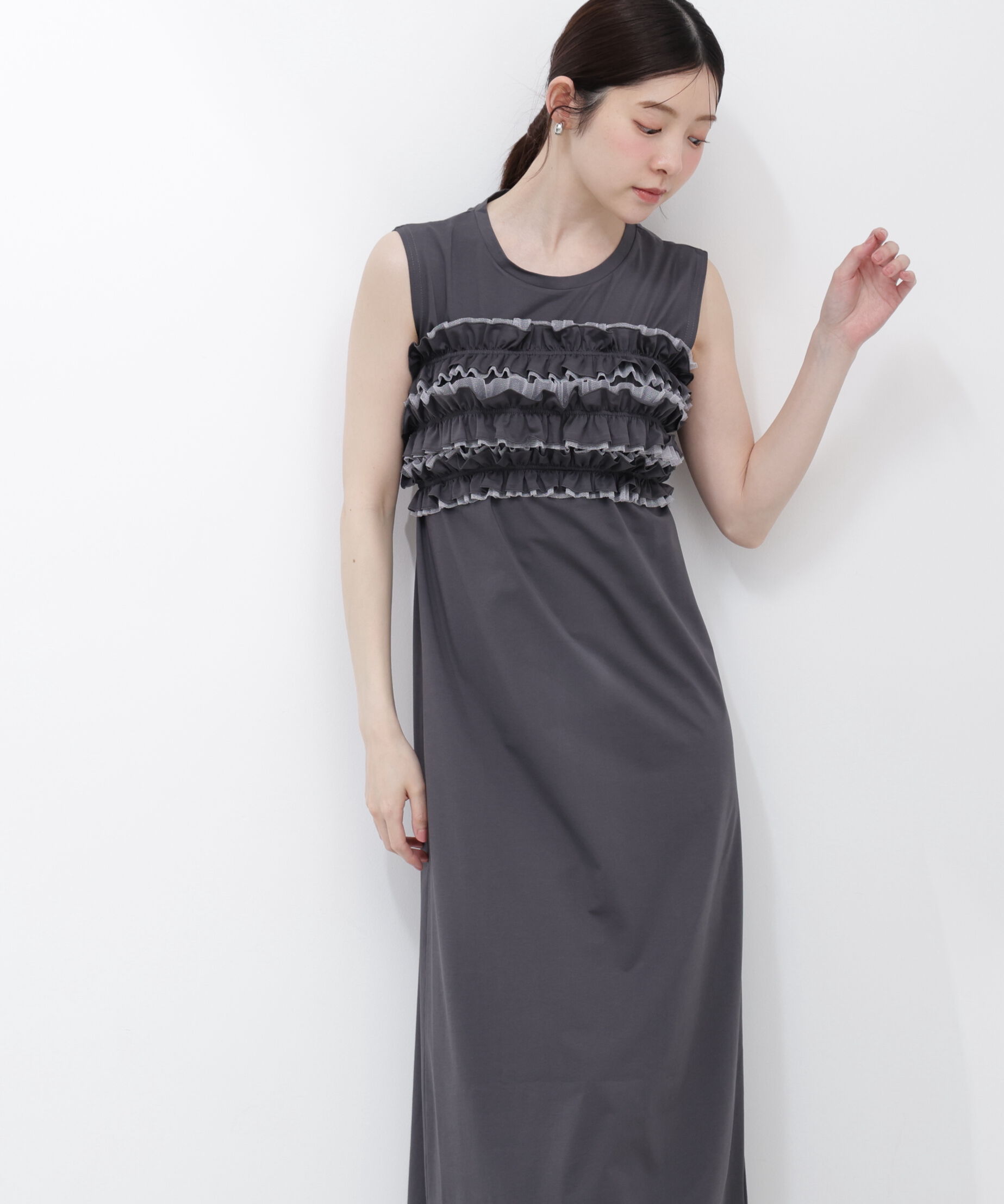 PROPORTION BODY DRESSING「〈a/mie〉フリルベア付きカットワンピース」|ワンピース|