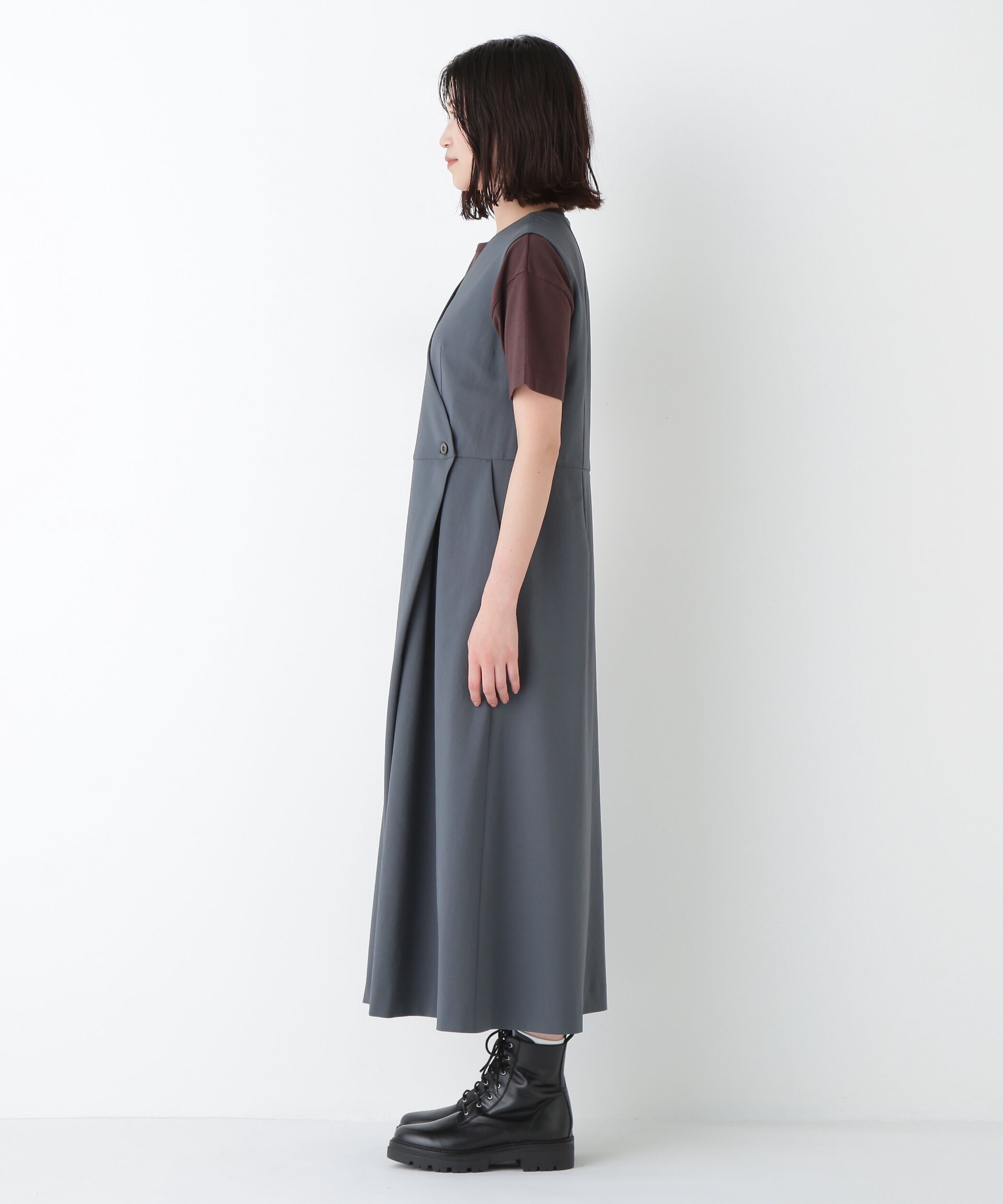  「◆Ｔ／ＴＡツイルラップ風ノースリーブワンピース」|ワンピース|