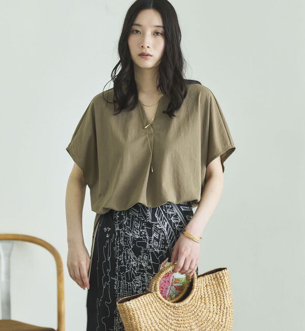 Doux archives「ウォッシャブル・ＵＶ機能機能スキッパーＴＯＰＳ」|Tシャツ・カットソー|