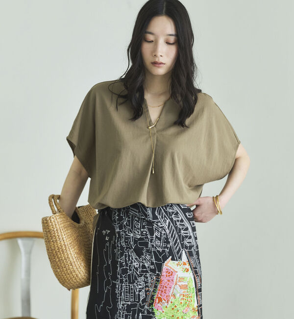 Doux archives「ウォッシャブル・ＵＶ機能機能スキッパーＴＯＰＳ」|Tシャツ・カットソー|