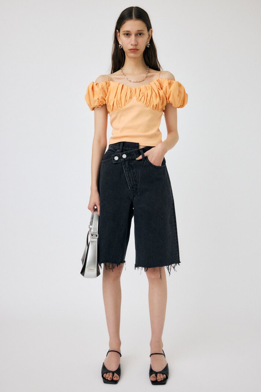MOUSSY「VOLUME SLEEVE DOCKING トップス」|Tシャツ・カットソー|