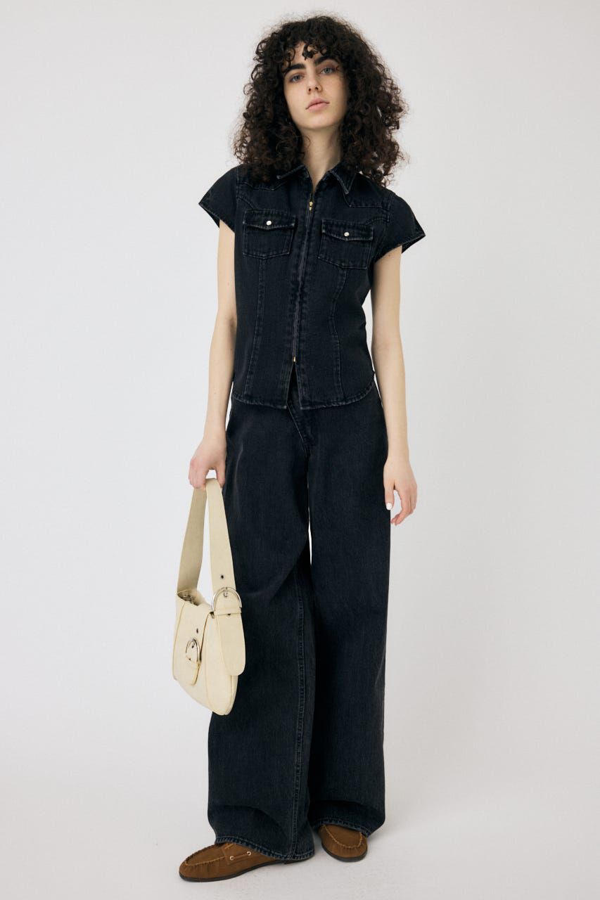 MOUSSY「CAP SLEEVE デニムシャツ」|シャツ・ブラウス|