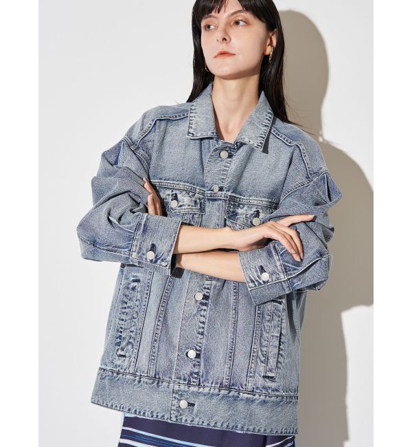 ELENDEEK「BACK FORM LOOSE DENIM JK」|デニムジャケット|アイスブルー