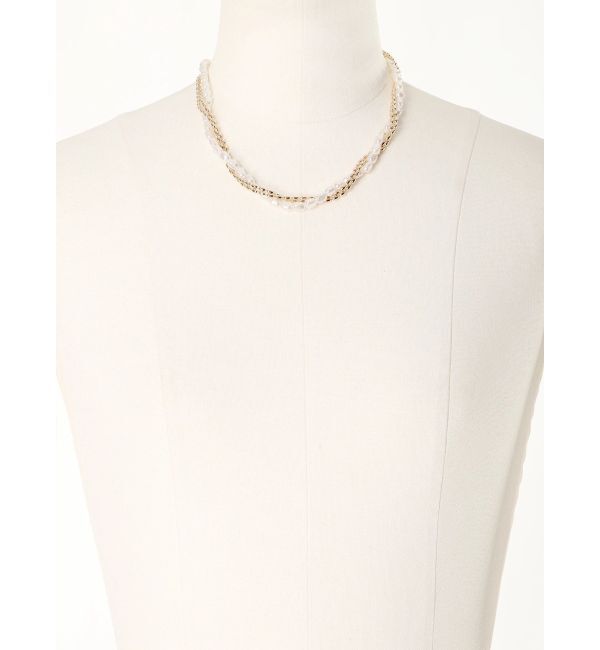 ELENDEEK「PEARL&CHAIN DOUBLE NECKLACE」|ネックレス|