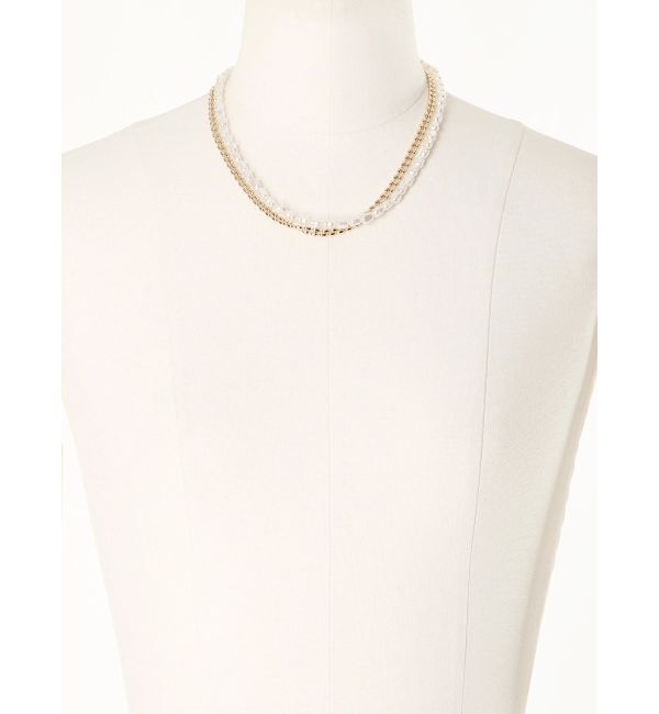 ELENDEEK「PEARL&CHAIN DOUBLE NECKLACE」|ネックレス|