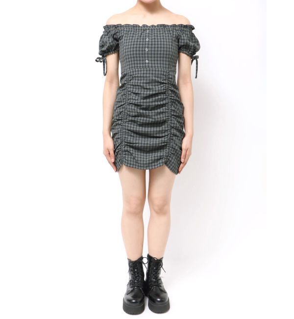 EMODA「オフショルダーミニギャザーワンピース」|ワンピース|