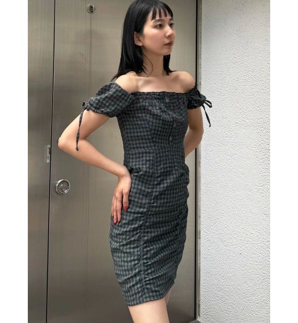 EMODA「オフショルダーミニギャザーワンピース」|ワンピース|