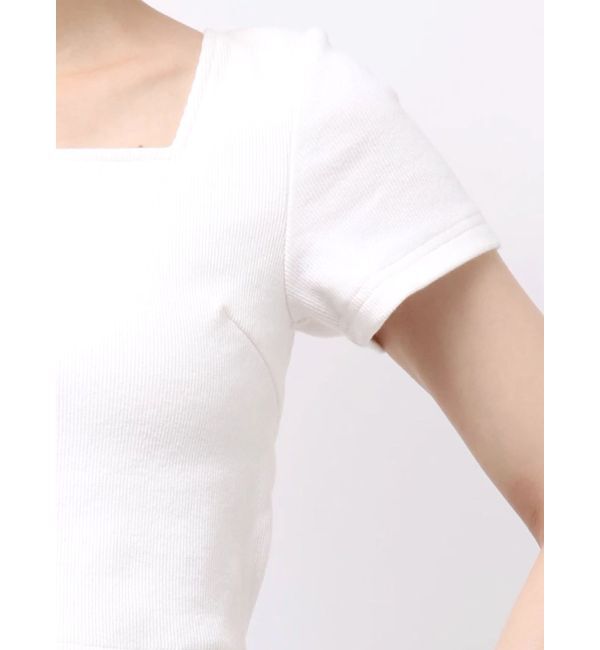EVRIS「ハーフスリーブバックリボンスクエアネックトップス」|Tシャツ・カットソー|