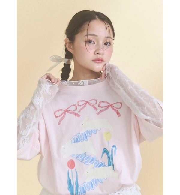 merry jenny「シアーレースコンビTOPS」|Tシャツ・カットソー|