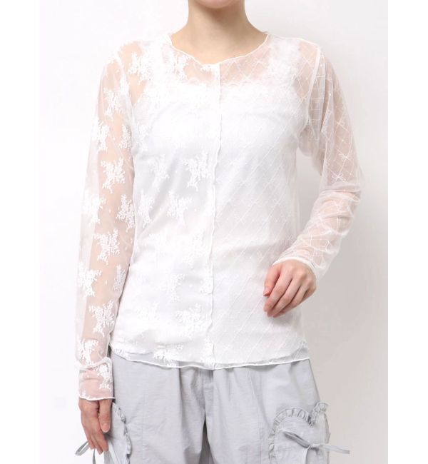 merry jenny「シアーレースコンビTOPS」|Tシャツ・カットソー|
