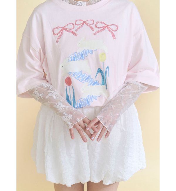 merry jenny「シアーレースコンビTOPS」|Tシャツ・カットソー|