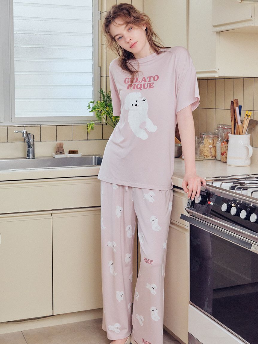 gelato pique「ドッグワンポイントTシャツ」|ルームウェア|