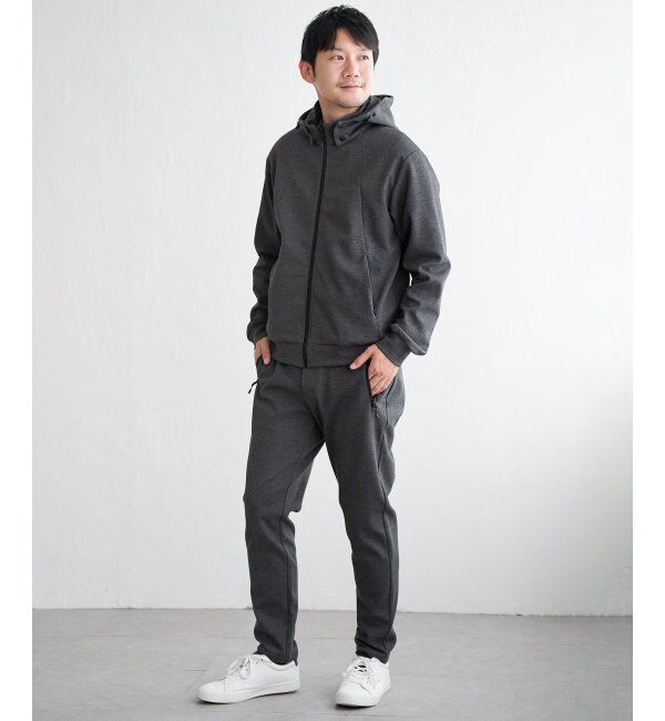 ikka「テックストレッチ2WAYジップパーカ」|カーディガン|