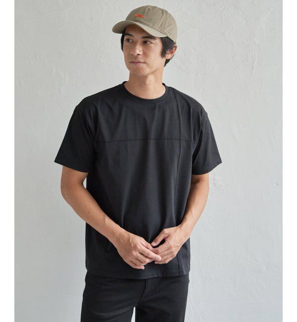 ikka「【接触冷感】ステッチ刺繍Tシャツ」|Tシャツ・カットソー|ブラック
