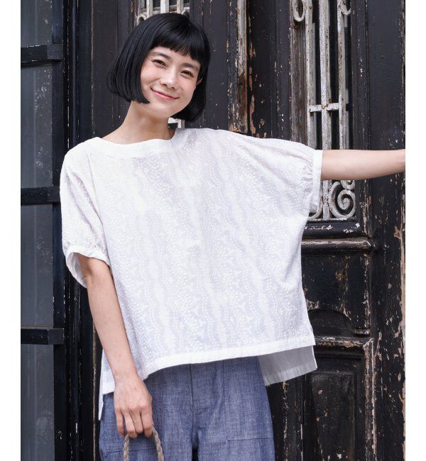 Lbc with Life「ボタニカル刺繍ドルマンブラウス」|シャツ・ブラウス|