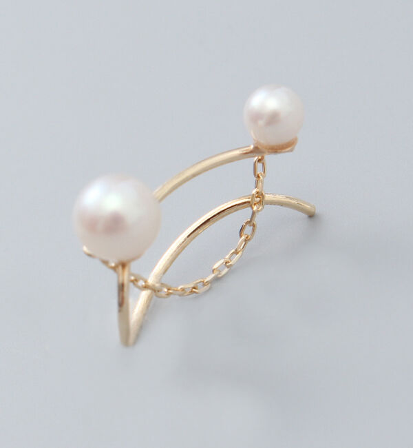 JUPITER「【K10】淡水パールチェーンイヤリング/ピアス」|ピアス|