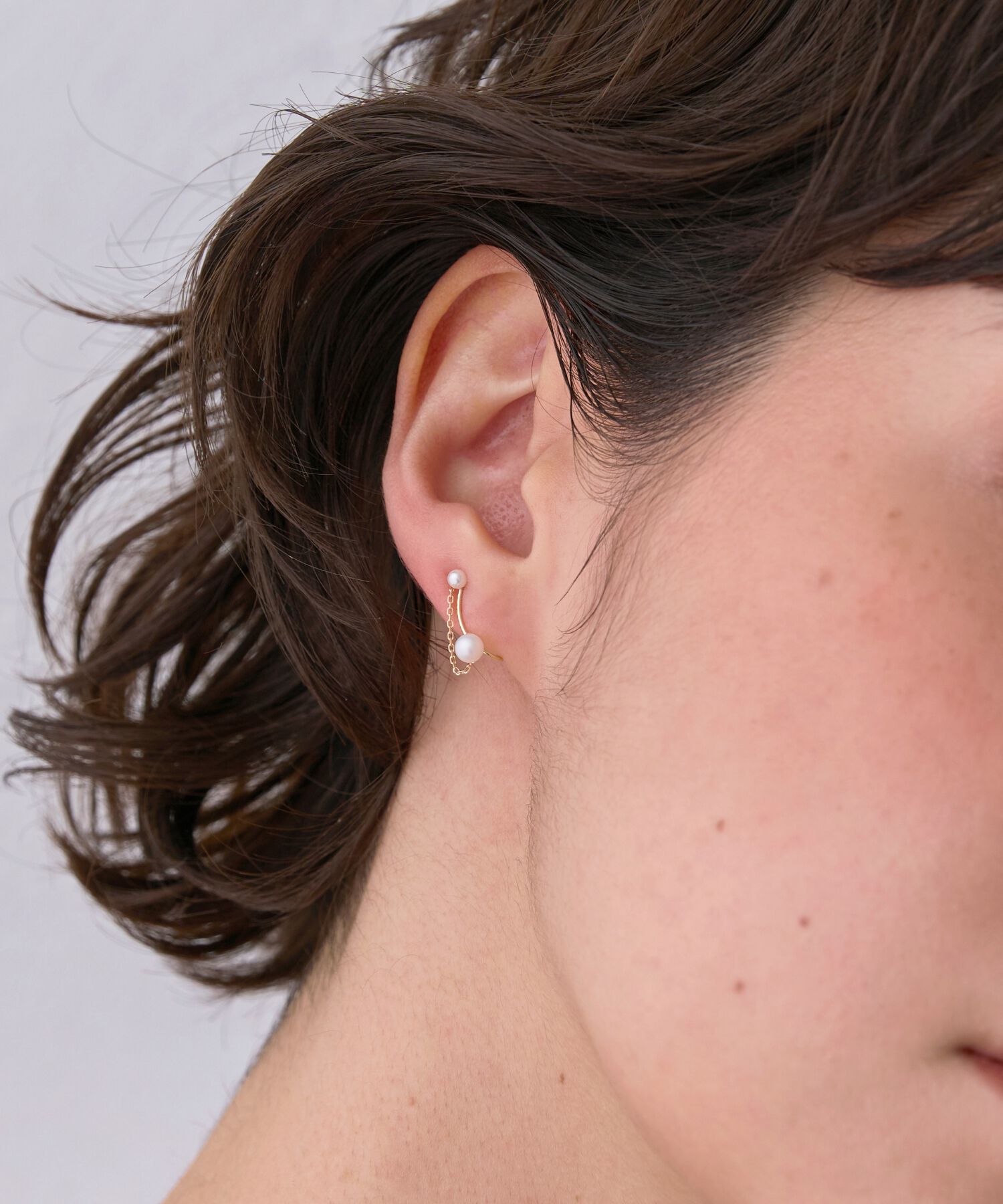 JUPITER「【K10】淡水パールチェーンイヤリング/ピアス」|ピアス|