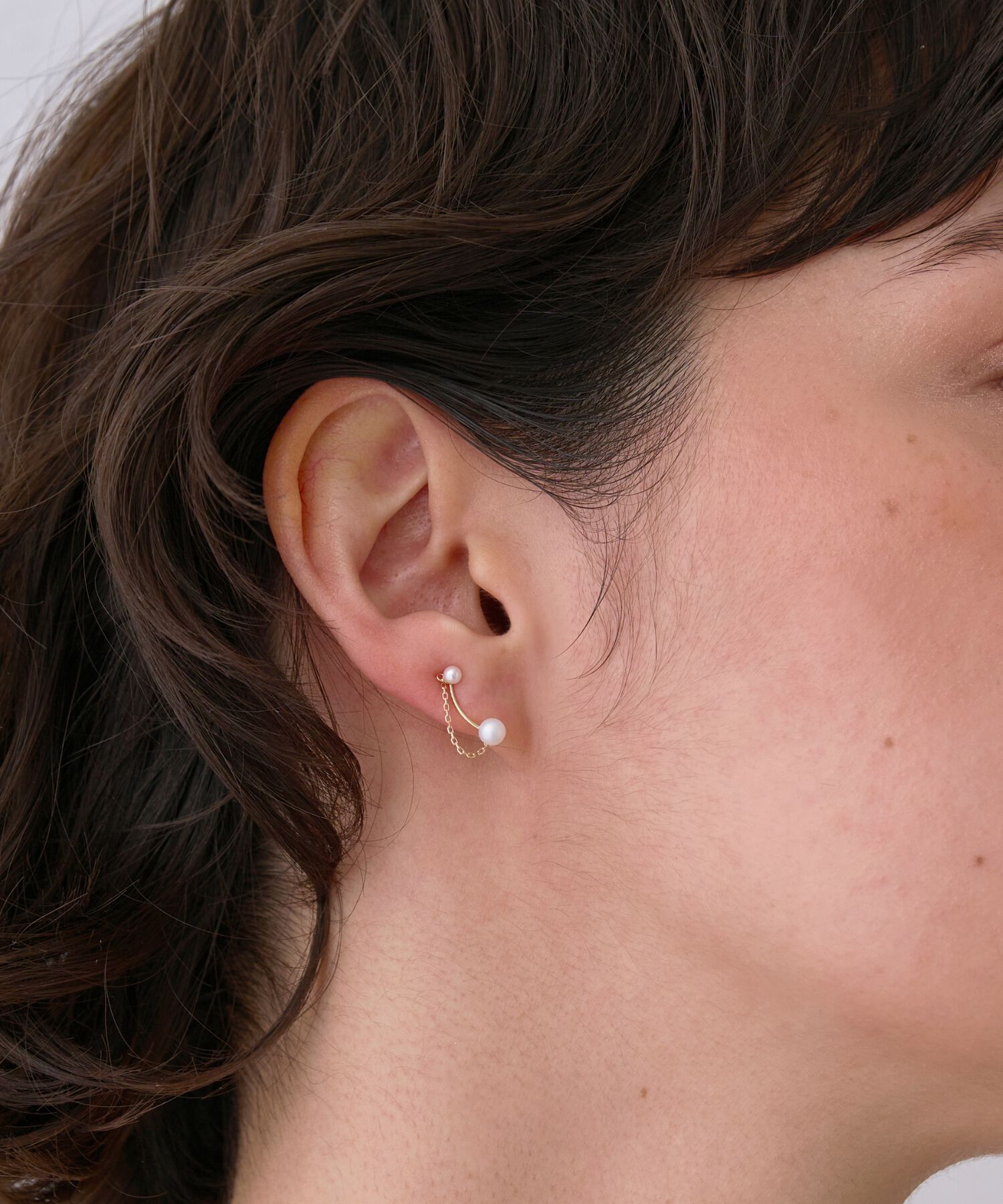 JUPITER「【K10】淡水パールチェーンイヤリング/ピアス」|ピアス|