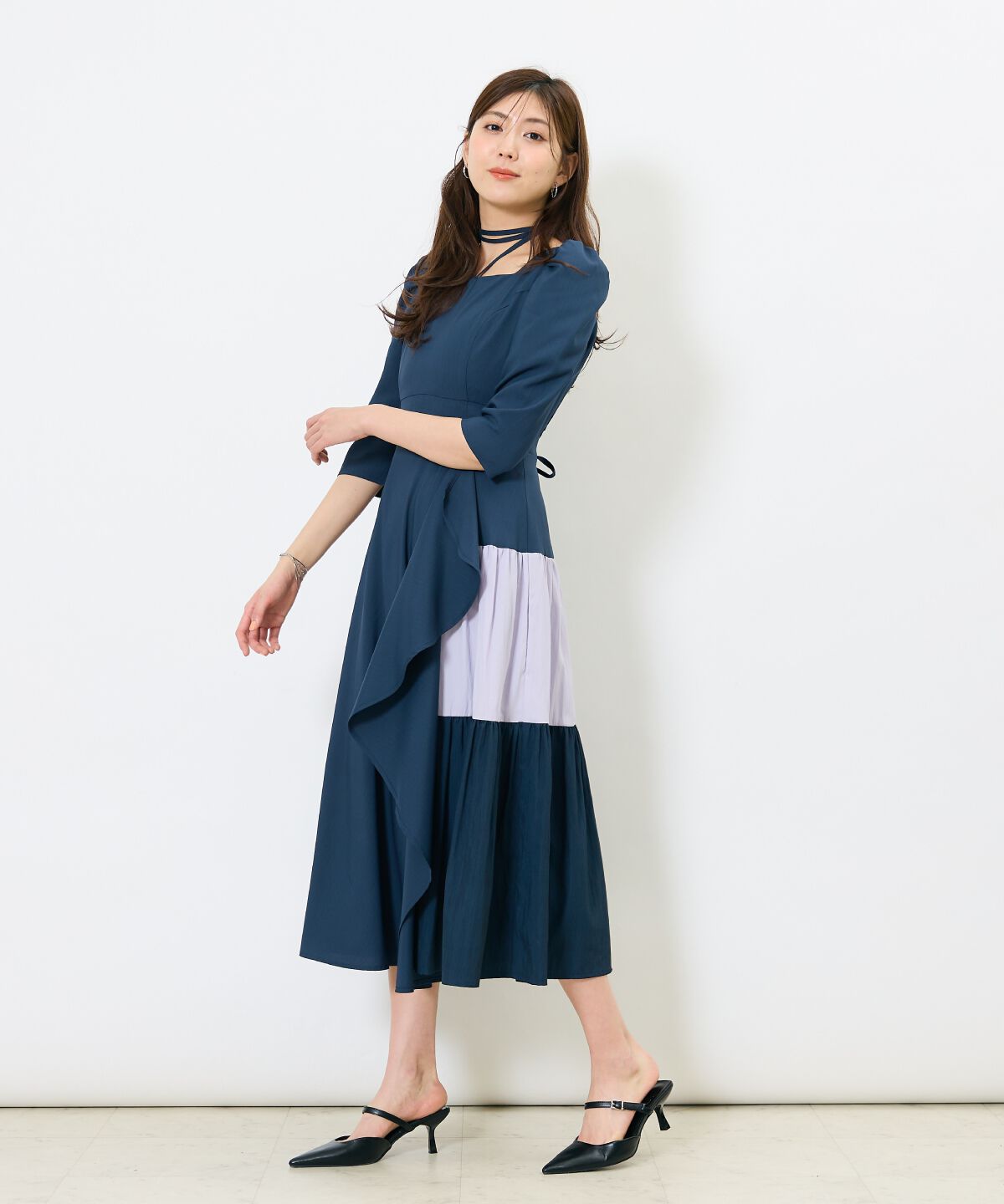 アンドクチュール「アシメラッフルティアードワンピース」|ワンピース|
