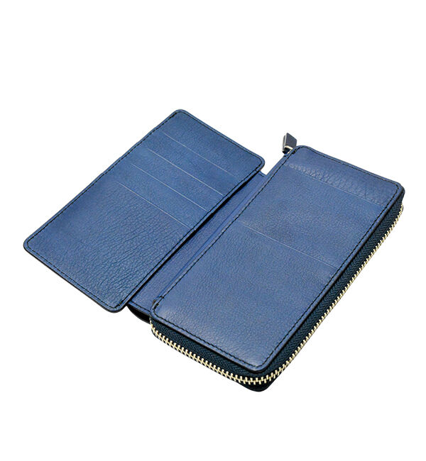 Kinuya Indigo「W409 本革　藍染め　絞り　Wallet」|財布|