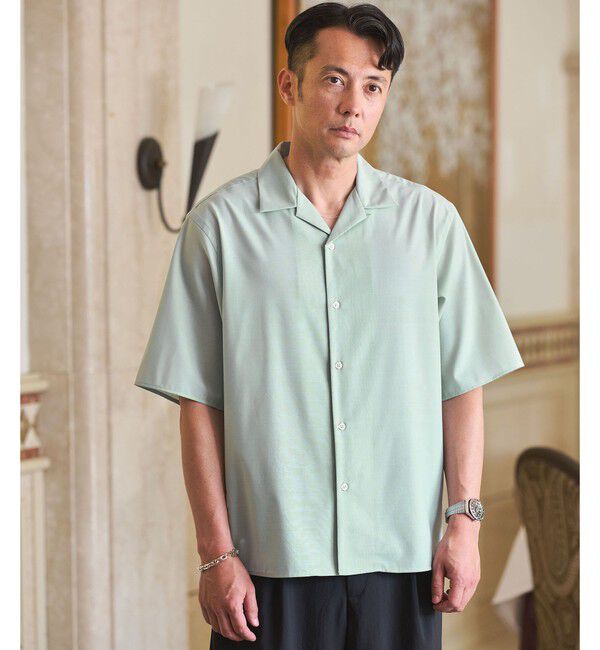 UNITED ARROWS green label relaxing「ウォッシャブルトロ オープンカラー シャツ -ストレッチ-」|シャツ・ブラウス|LIME