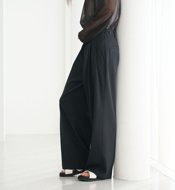 BEAUTY&YOUTH UNITED ARROWS「ポリエステルブレンド ２タック タブワイドパンツ」|その他|