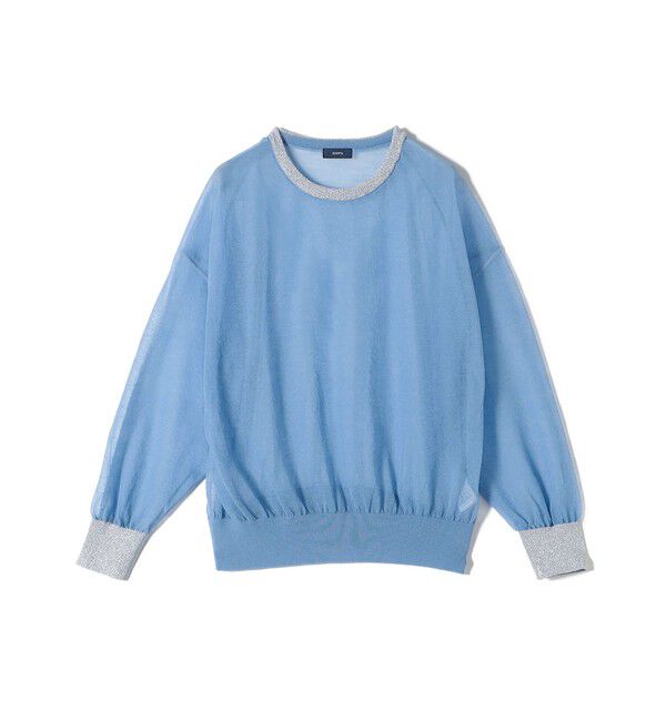 SHIPS for women「〈手洗い可能〉シアー ラメ クルーネック プルオーバー 24SS ◇」|ニット・セーター|