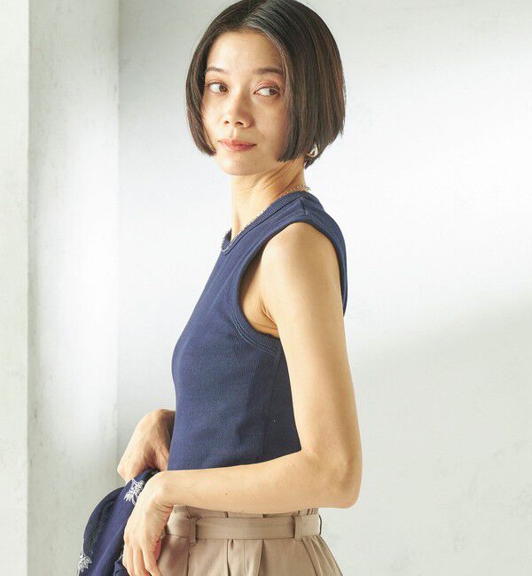 SHIPS for women「〈洗濯機可能〉コットン ベア テレコ リブ タンクトップ」|タンクトップ|