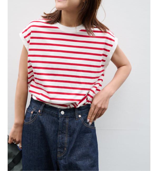 OUTDOOR PRODUCTS Usual Things「コットンボーダーワイドノースリTEE」|Tシャツ・カットソー|