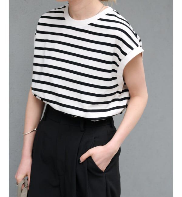OUTDOOR PRODUCTS Usual Things「コットンボーダーワイドノースリTEE」|Tシャツ・カットソー|