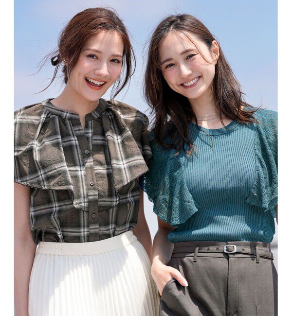 ANY SIS「【洗える】レーシーフレアスリーブ ニット」|ニット・セーター|