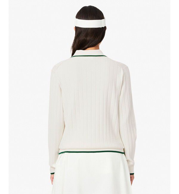 LACOSTE「ハイストレッチ バイカラーポロカラーゴルフニットセーター」|ニット・セーター|